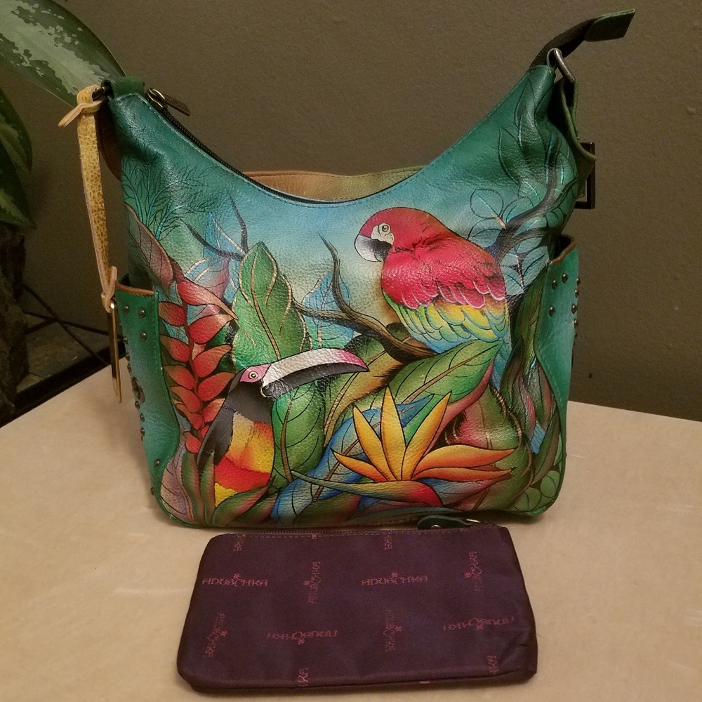 Anuschka Tropical Bliss Hand-painted leather bag